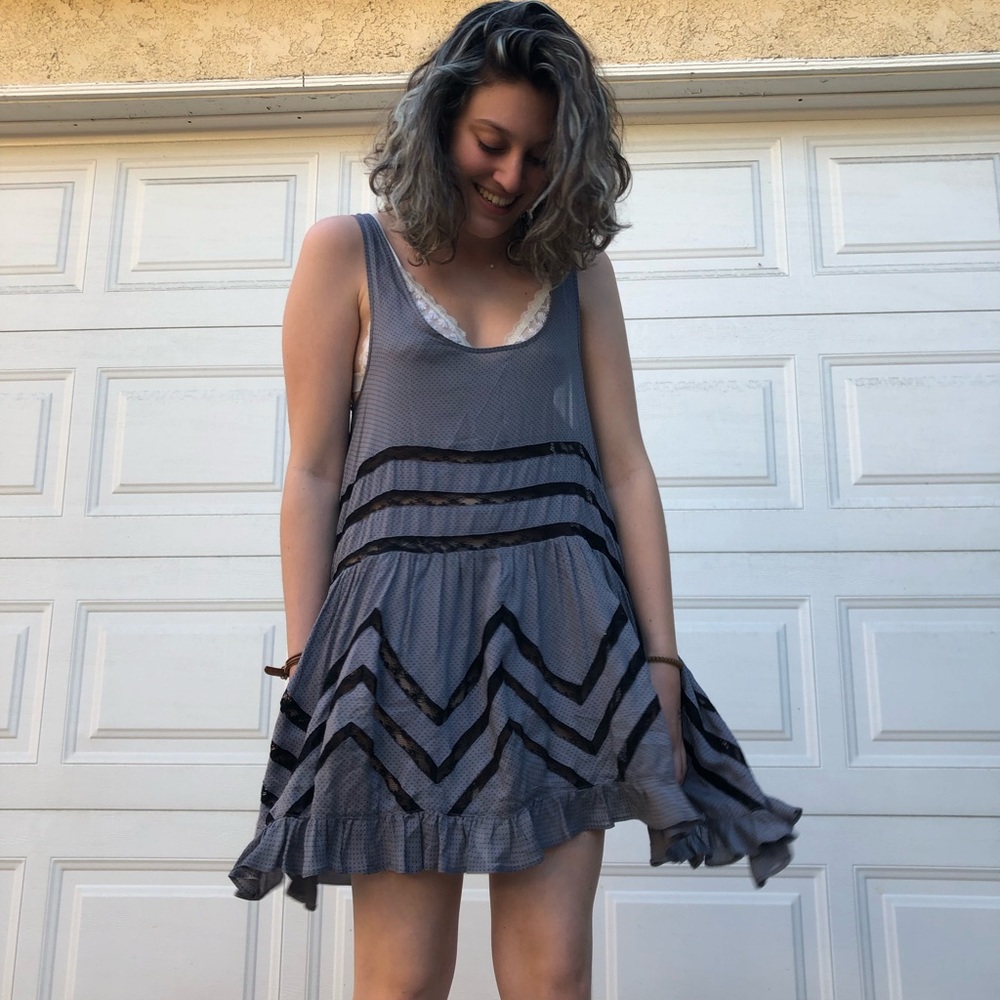 Free People Dress  (Voile and Lace Trapeze Slip)